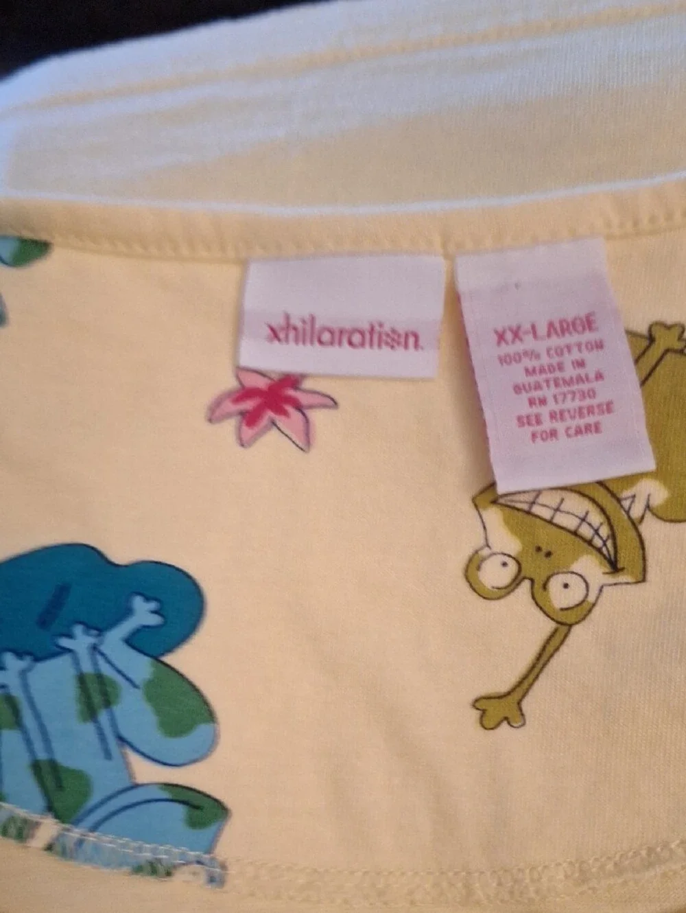 Xhilaration Yellow Long Sleeve Tunic with Frog Print                Size XXL
